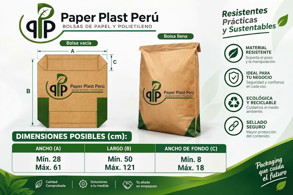 Bolsa con Fondo Pegado y Válvula Superior